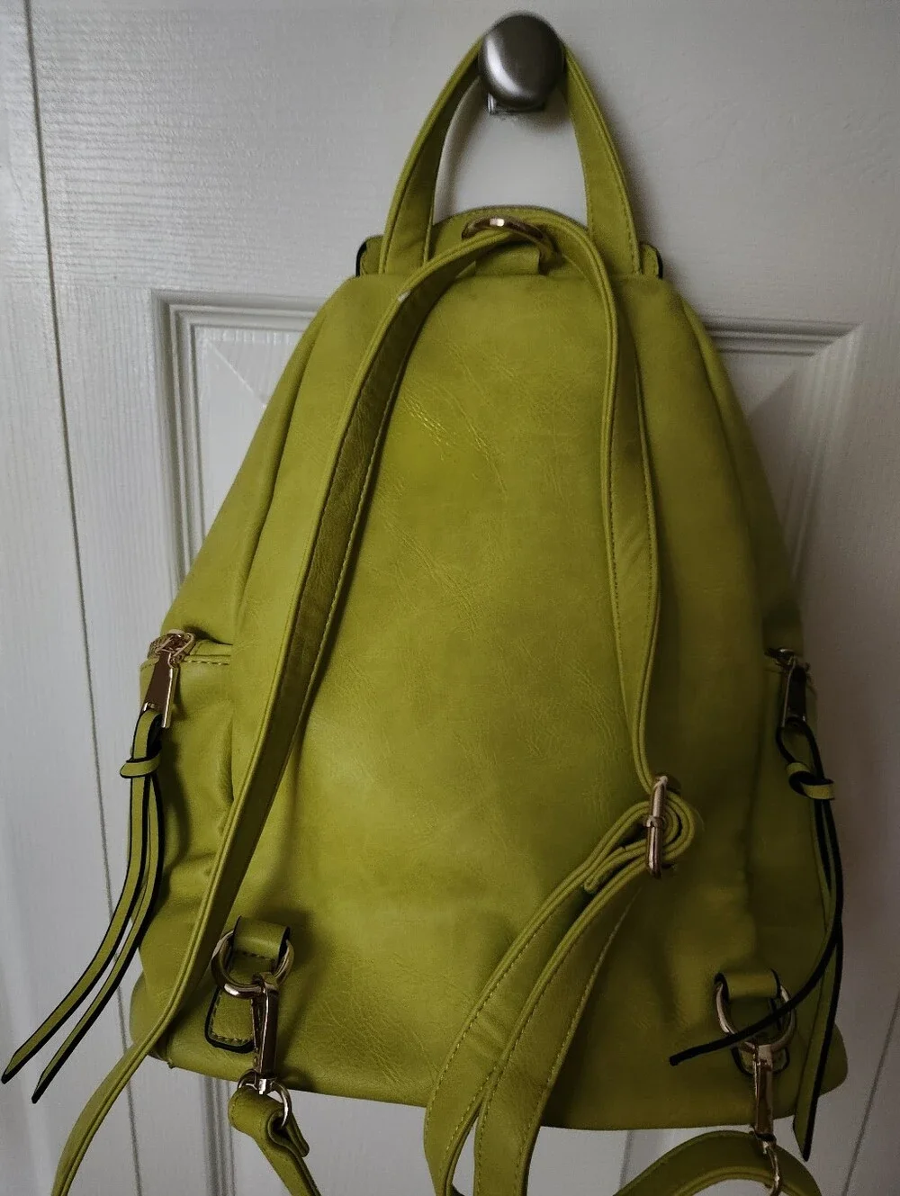 Lime Green Women’s Convertible Backpack Purse Faux Leather